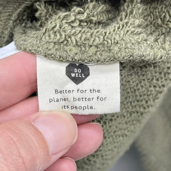 Madewell MWL Airyterry Crop Sweatshirt in Heather Olive Tree Green - Picture 7 of 7
